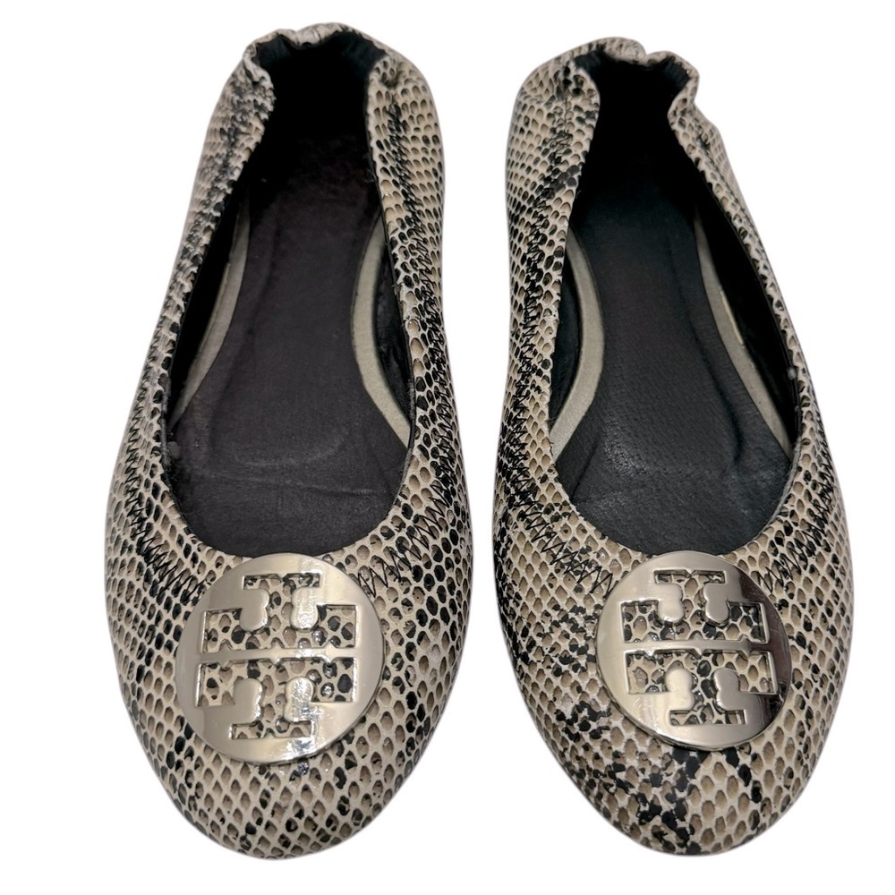Tory Burch Python‎ Snakeskin Reva Ballet Flats Shoe Sz 9
